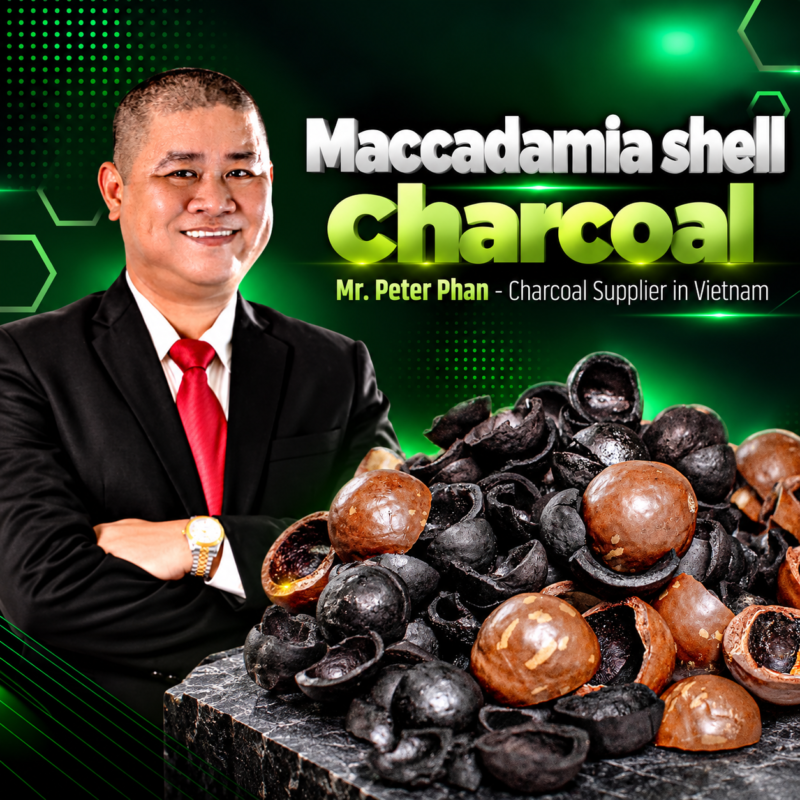 Maccadamia Shell Charcoal Argo, Maccadamia shell charcoal in vietnam, Maccadamia shell charcoal Viet Argo, Wood Vinegar, wood charcoal